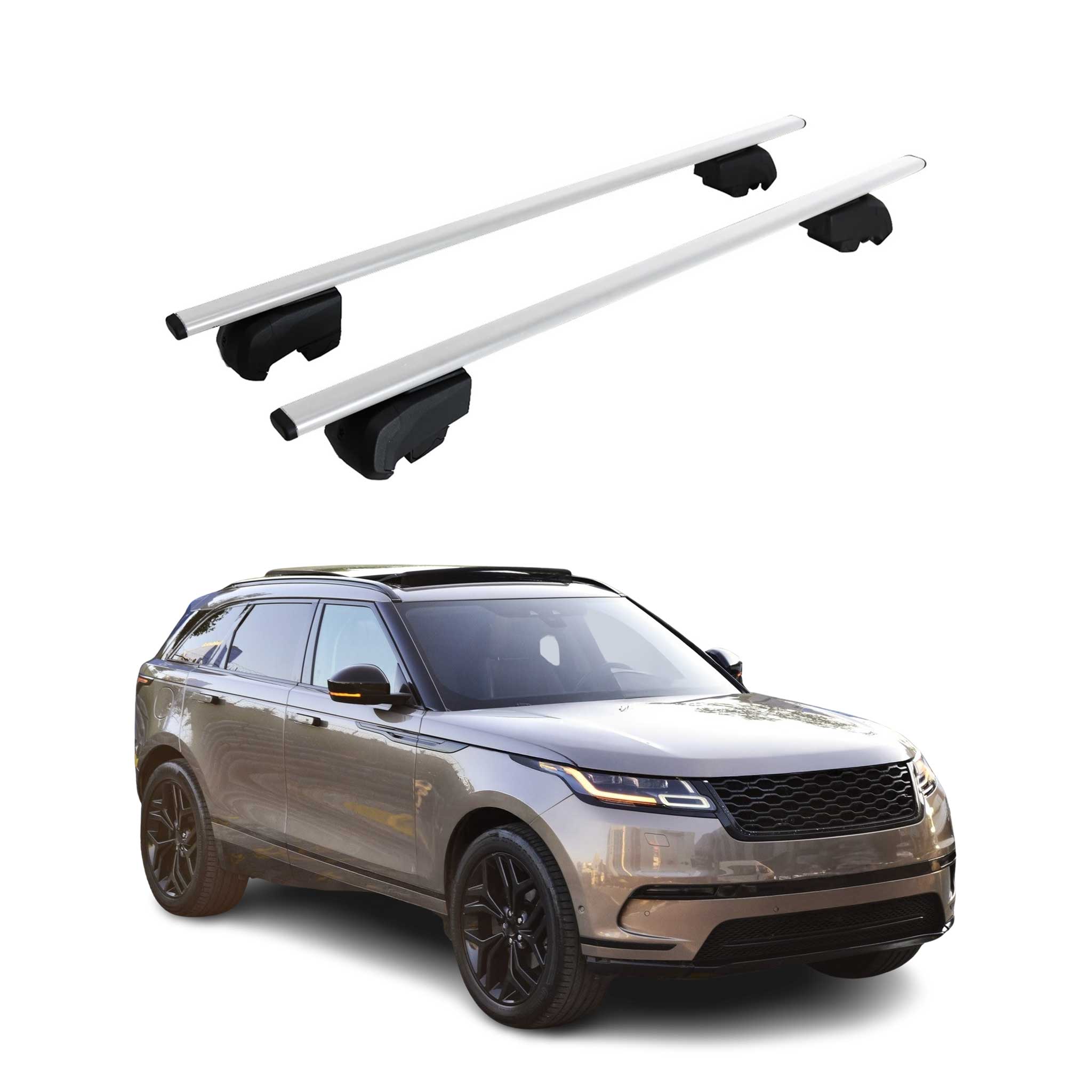 Dachträger Grundträger für Range Rover Velar 2017-2026 Metall Silber ABE 2x