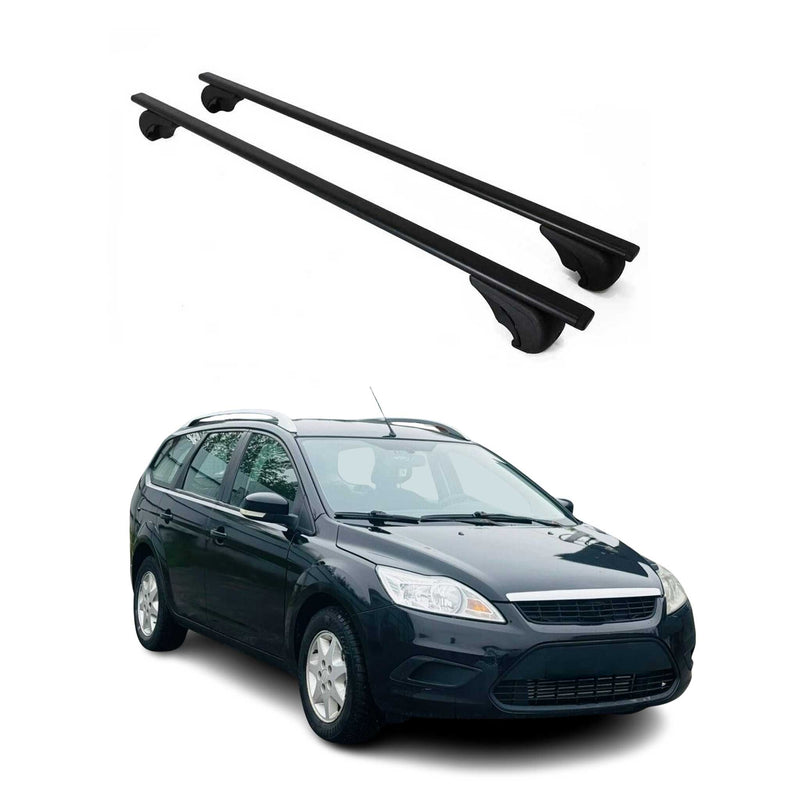 Dachträger Grundtäger für Ford Focus 2004-2011 75kg Metall Schwarz 2 tlg