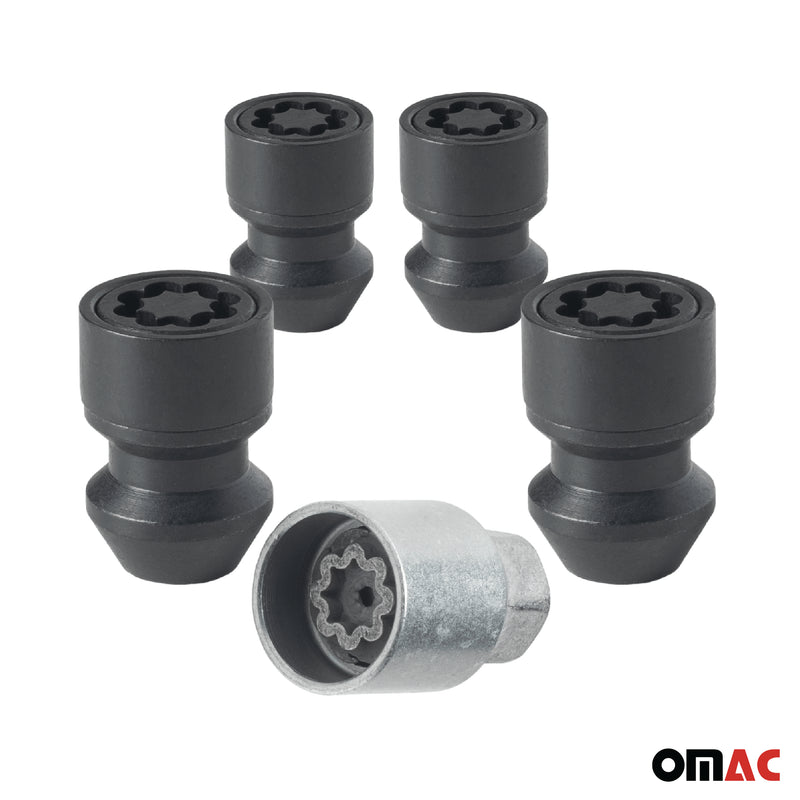 Radschloss Radschrauben Satz für Opel Antara 2006-2017 Schwarz 4x M12X1.5