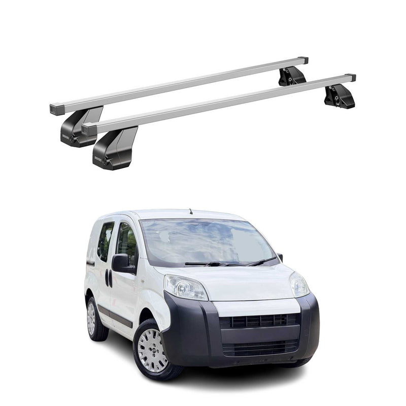 Menabo Dachträger Grundtäger für Citroen Nemo 2008-2017 75kg Stahl Silber 2tlg