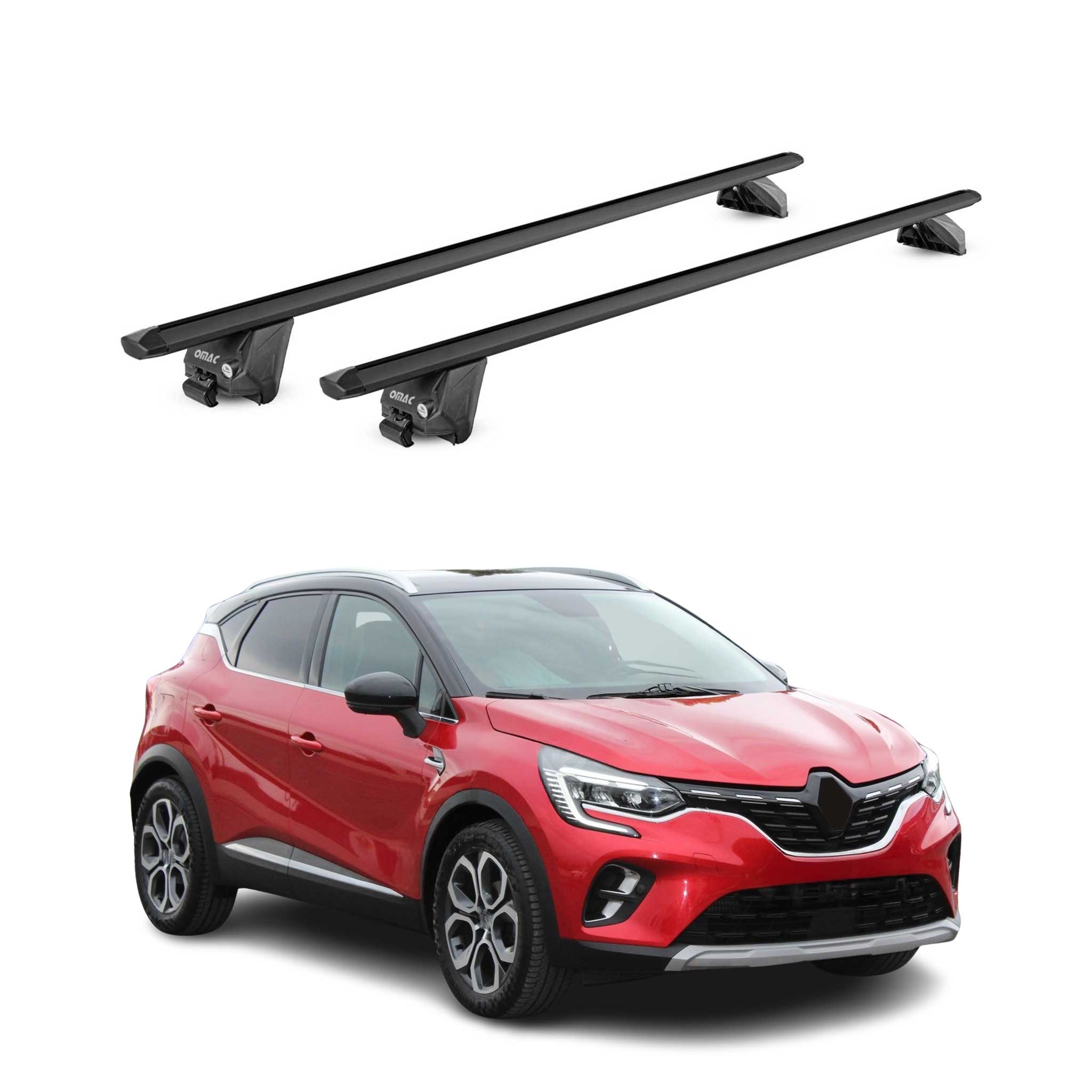 Dachträger Grundtäger für Renault Captur mk2 2019-2026 100kg Alu Schwarz 2x ABE