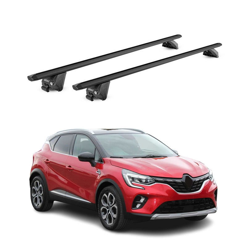 Dachträger Grundtäger für Renault Captur mk2 2019-2025 100kg Alu Schwarz 2x ABE