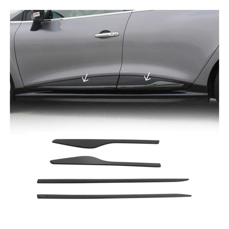Seitentürleiste Türschutzleiste für Renault Clio 2012-2019 Chrom Stahl Dunkel 4x