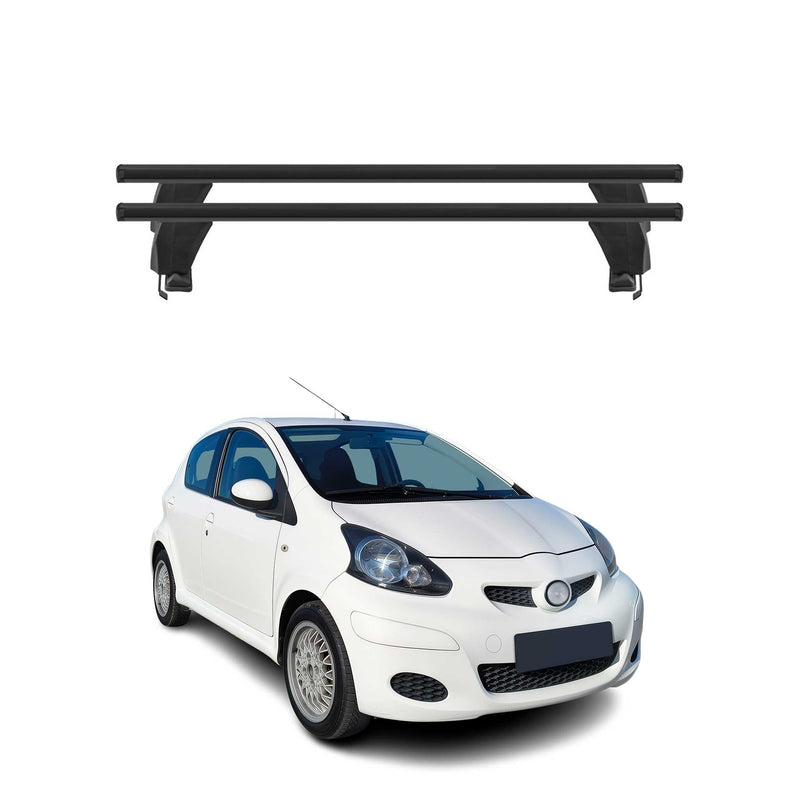 Menabo Dachträger Grundtäger für Toyota Aygo 2005-2014 50kg Alu Schwarz 2 tlg