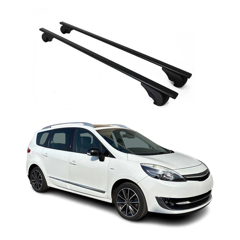 Dachträger Grundtäger für Renault Scenic mk3 2009-2016 75kg Metall Schwarz 2 tlg