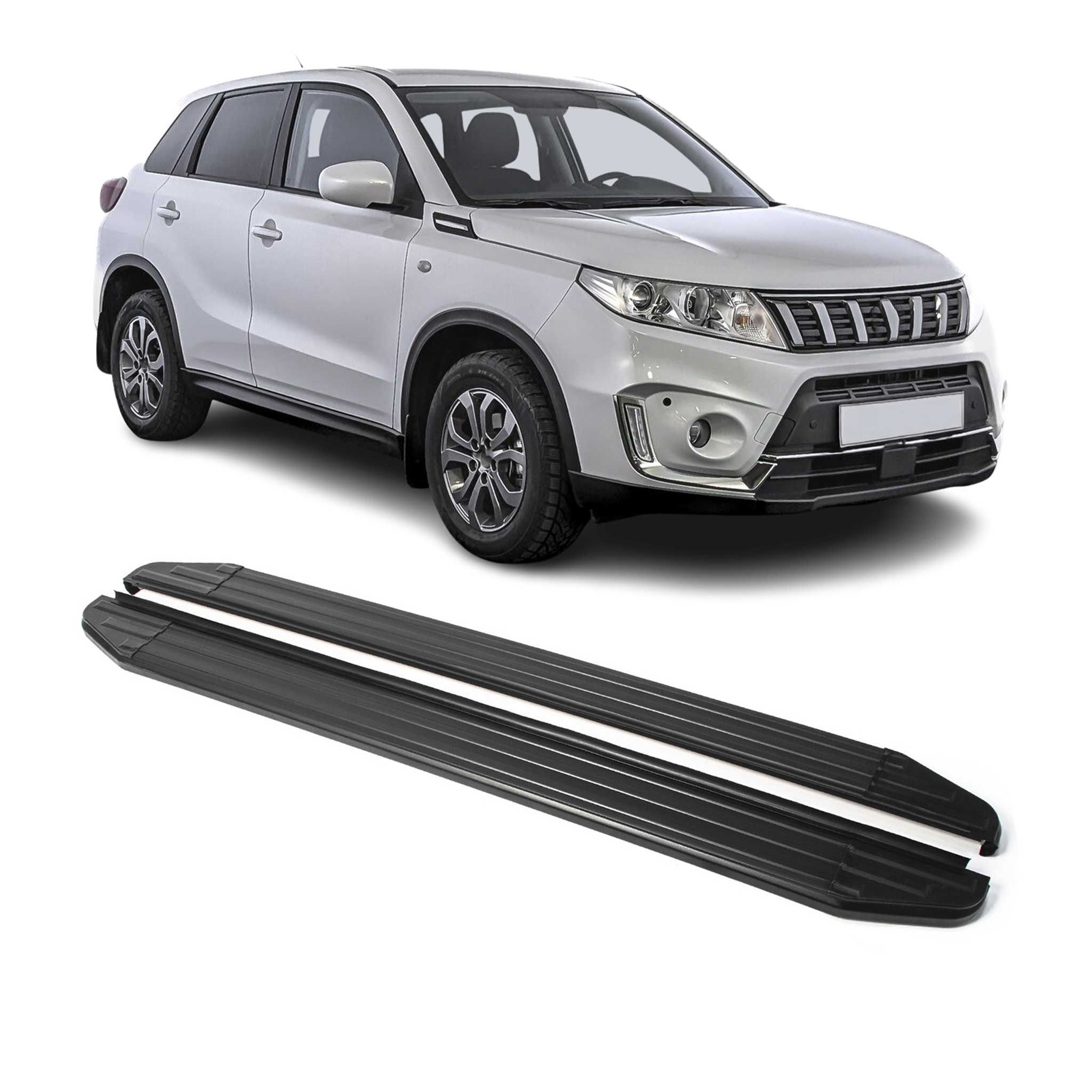 Trittbretter Seitenschweller für Suzuki Vitara 2015-2024 Alu Schwarz ABE