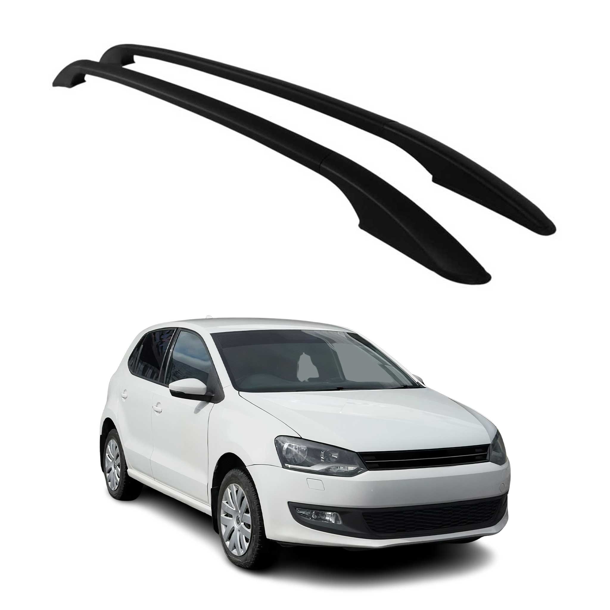 Dachreling Relingträger für VW Polo V 2009-2017 5-Tür Aluminium Schwarz 2x