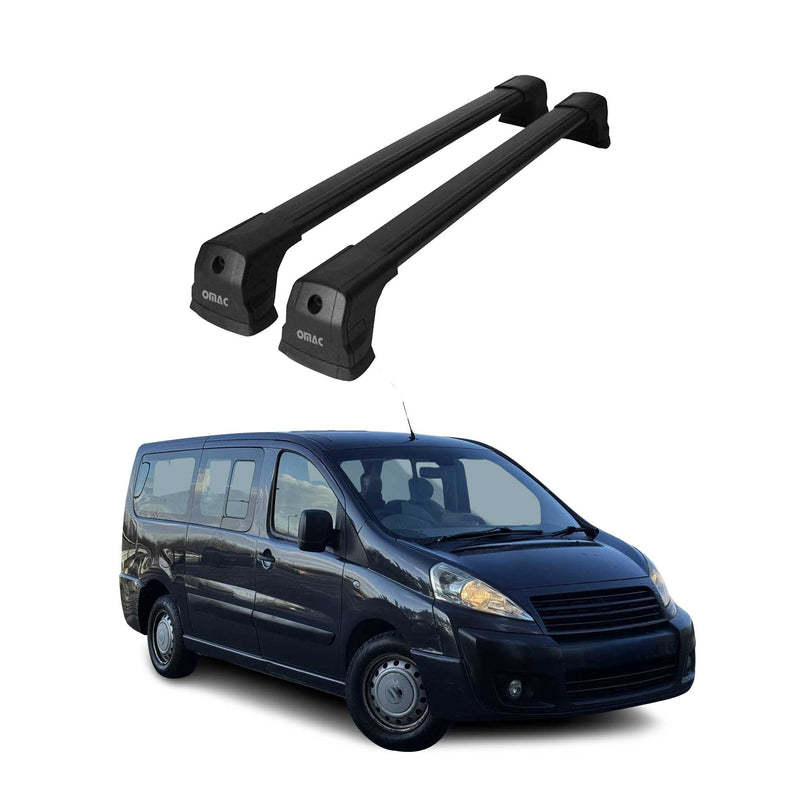 Dachträger Grundtäger für Fiat Scudo 2007-2016 75kg Aluminium Schwarz 2 tlg
