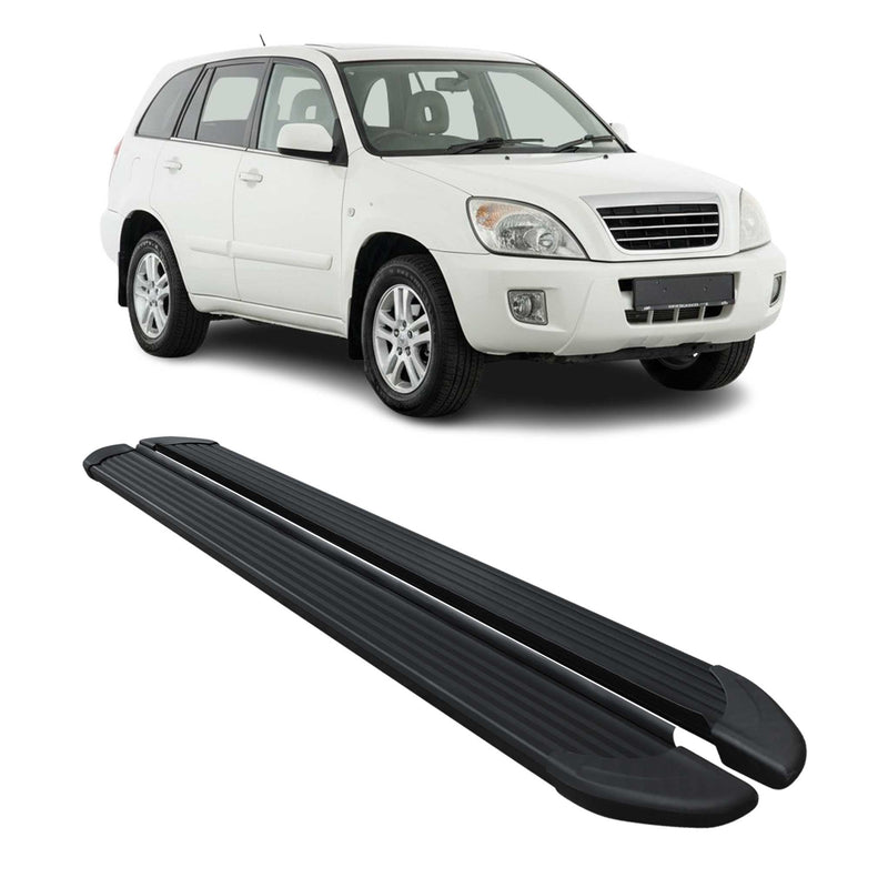 Seitenschweller Trittbretter Schweller für Chery Tiggo 2006-2013 Alu Schwarz