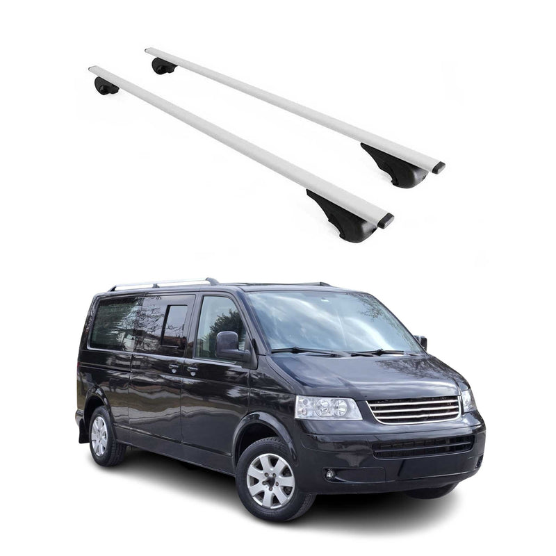 Dachträger Grundtäger für VW Caravelle T5 2003-2015 75kg Metall Silber 2 tlg