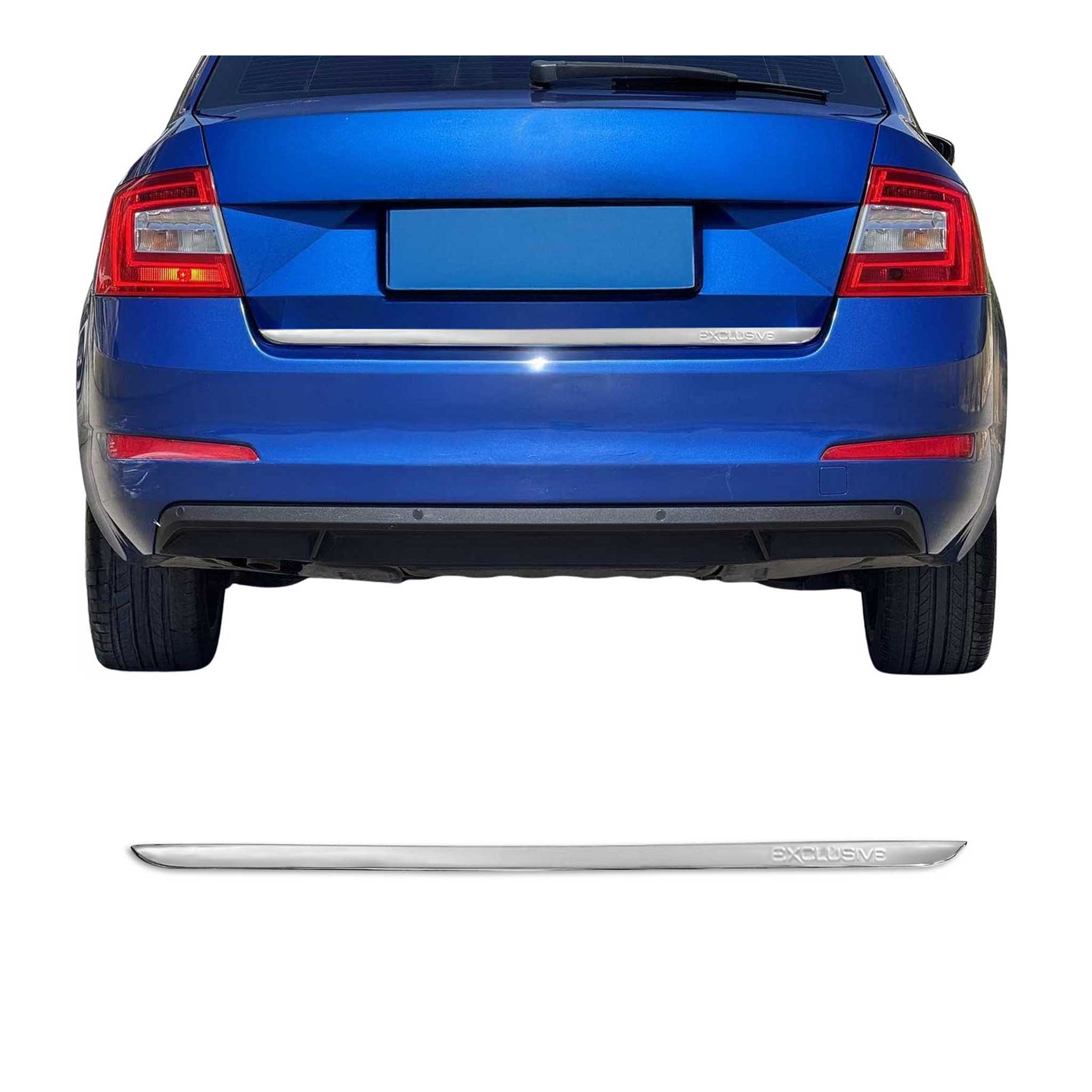 Kofferraumleiste Heckklappe Leiste für Skoda Octavia 2013-2019 Edelstahl Chrom