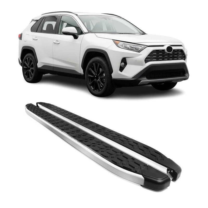 Trittbretter Seitenschweller für Toyota RAV4 Hybrid 2018-2025 Schwarz Alu 2x