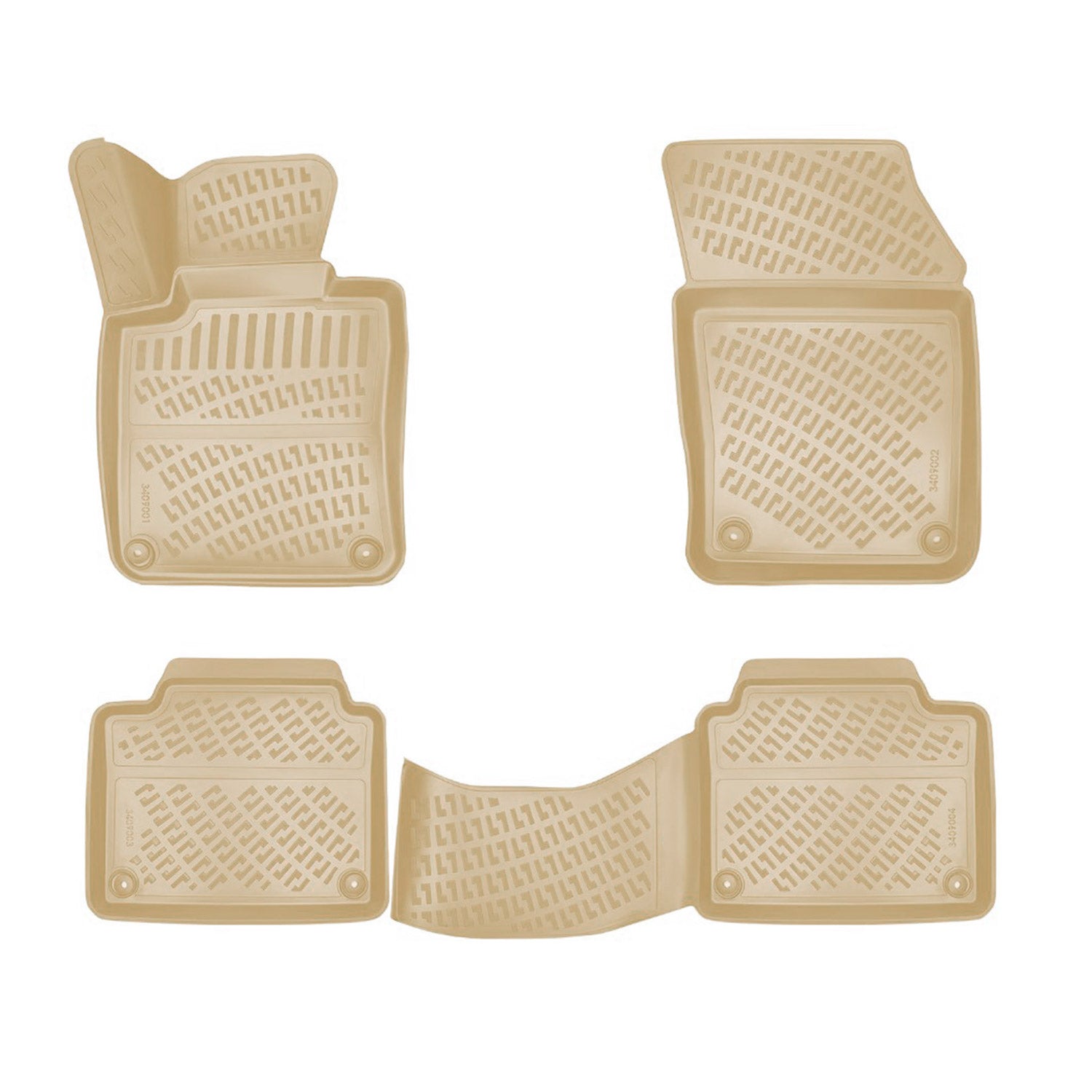 Fußmatten 3D Gummimatten für Volvo S90 Stufenheck 2017-2025 Gummi TPE Beige 4tlg