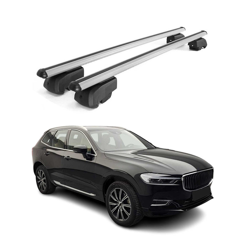 Dachträger Gepäckträger für Volvo XC60 II 2017-2023 Aluminium Silber ABE 2x