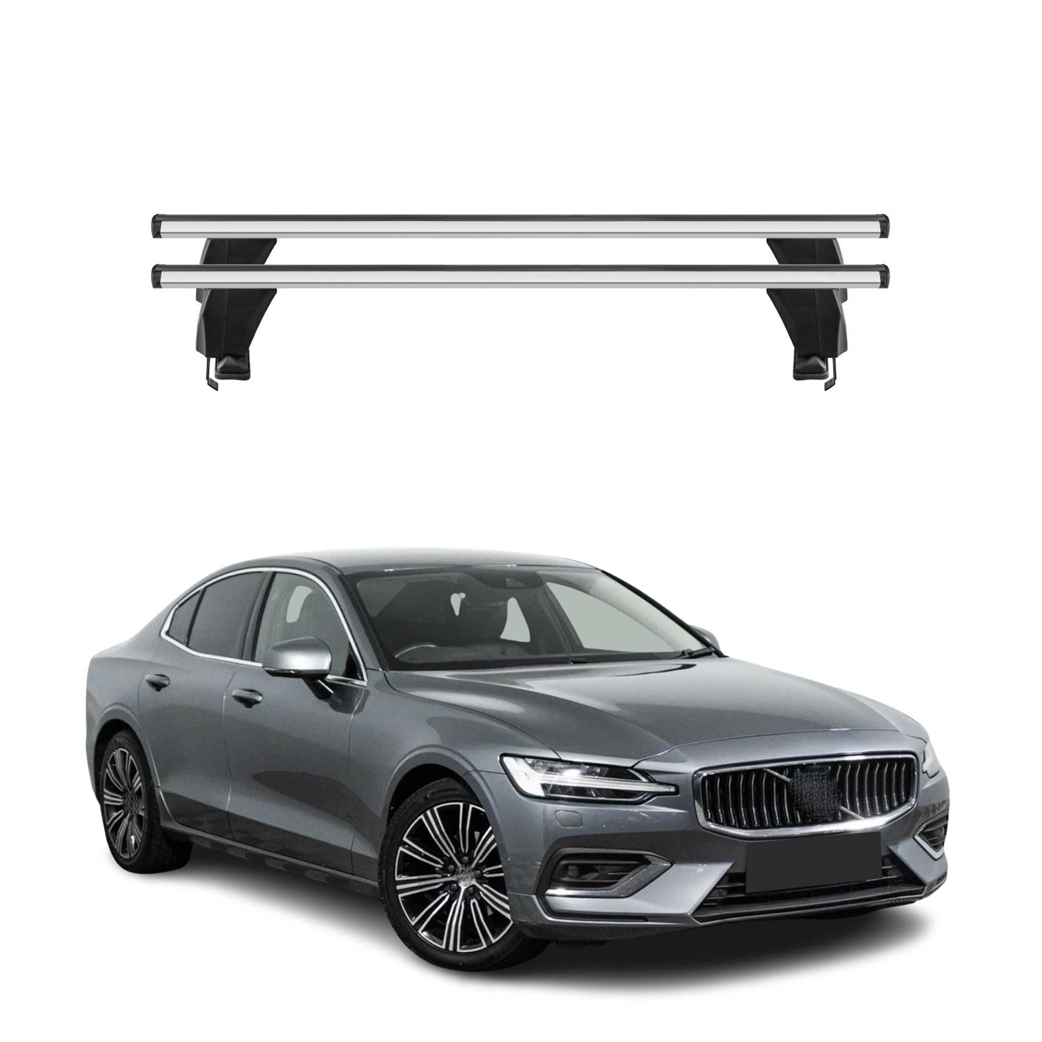 Menabo Dachträger Grundtäger für Volvo S60 2019-2024 50kg Aluminium Silber 2 tlg