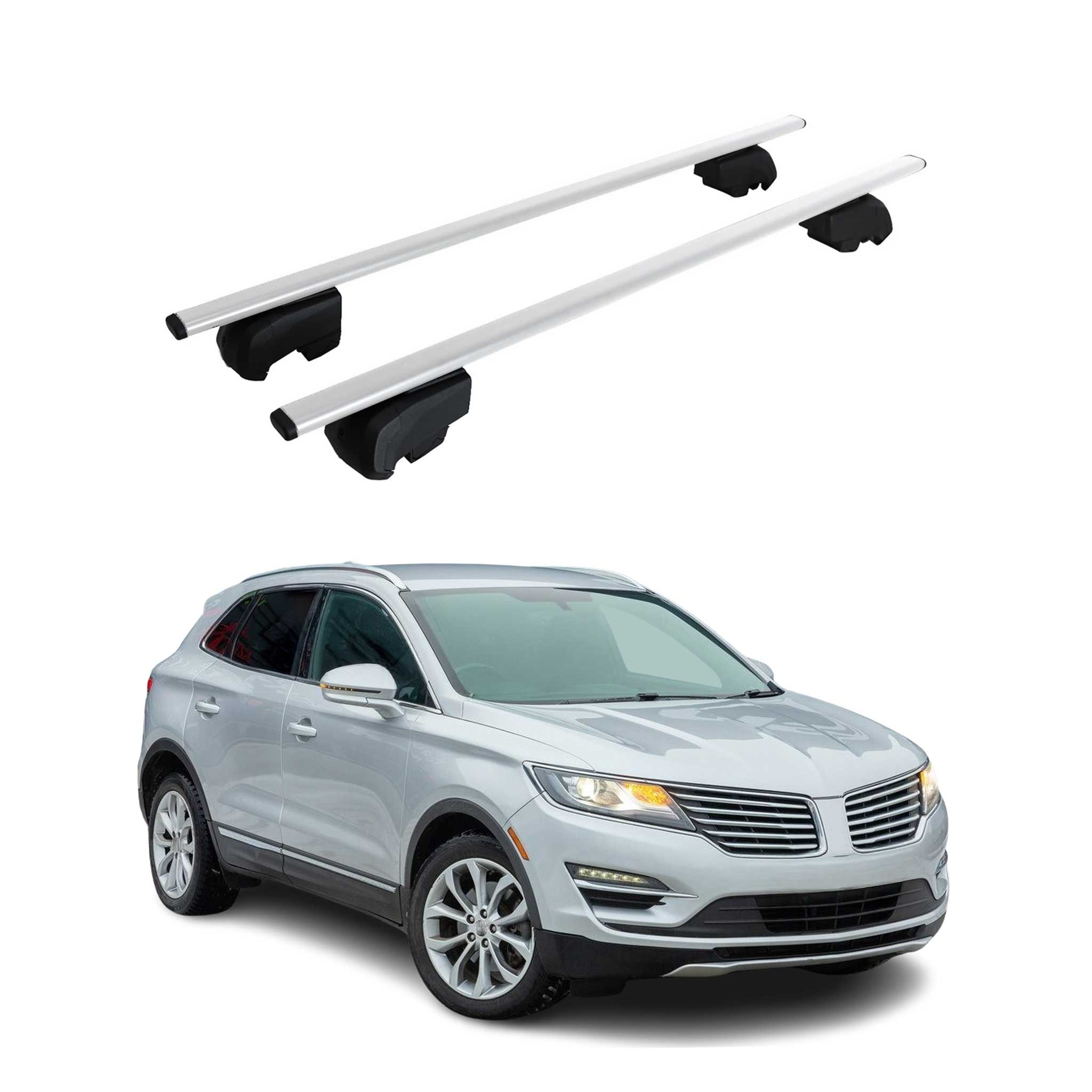 Dachträger Grundtäger für Lincoln MKC 2015-2019 75kg Metall Silber 2 tlg