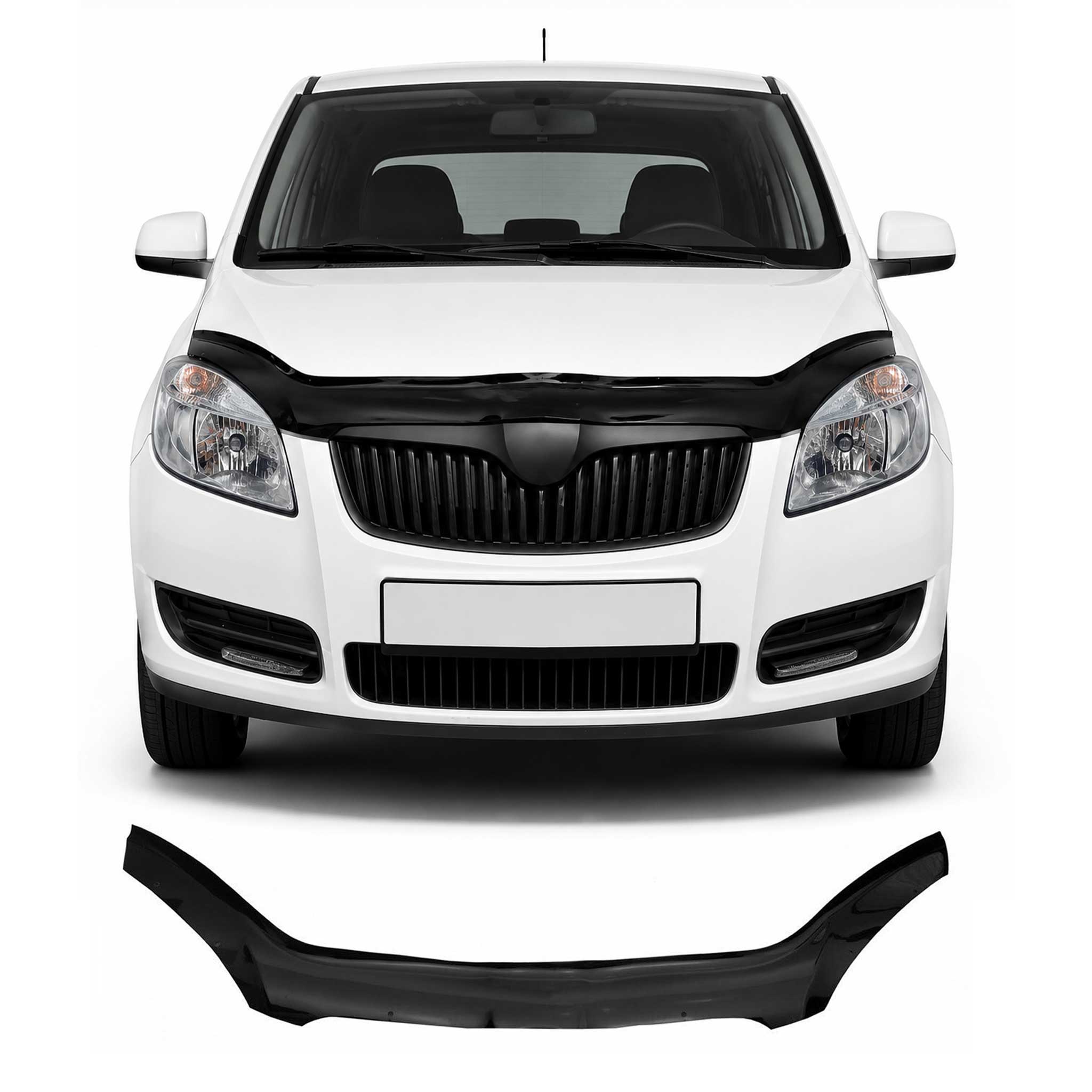 Motorhaube Deflektor Insekten Steinschlagschutz für Skoda Fabia 2007-2010 Dunkel