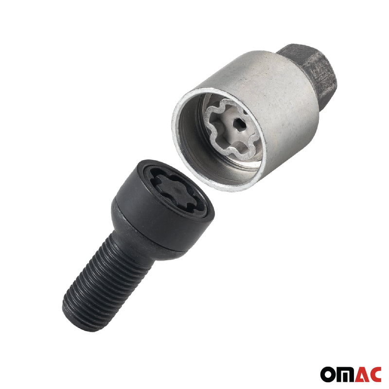 Radschloss Satz für Mercedes Klasse CL 1996-2013 Felgenschloss Schwarz M14X1.5