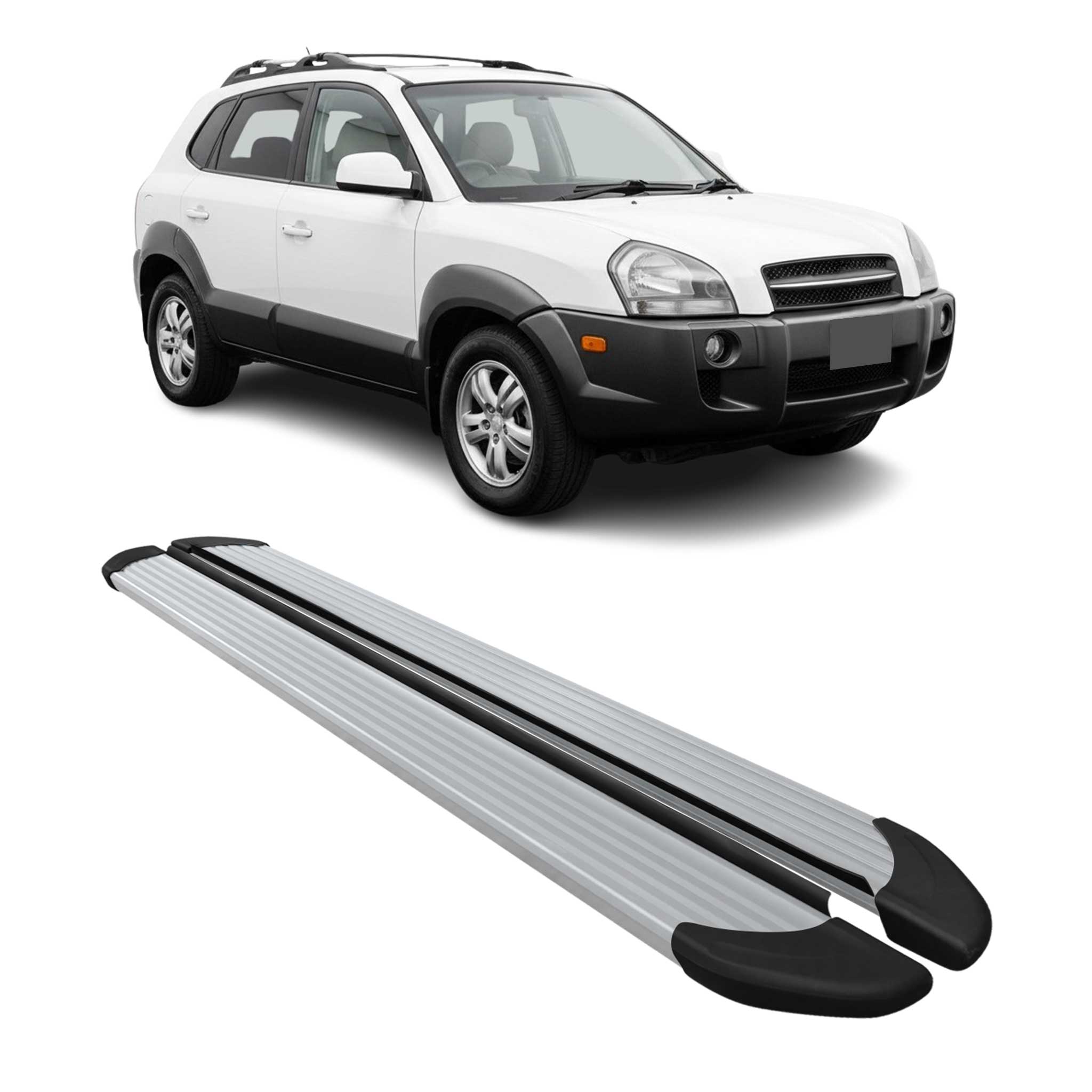 Seitenschweller Trittbretter Schweller für Hyundai Tucson 2004-2009 Alu Grau