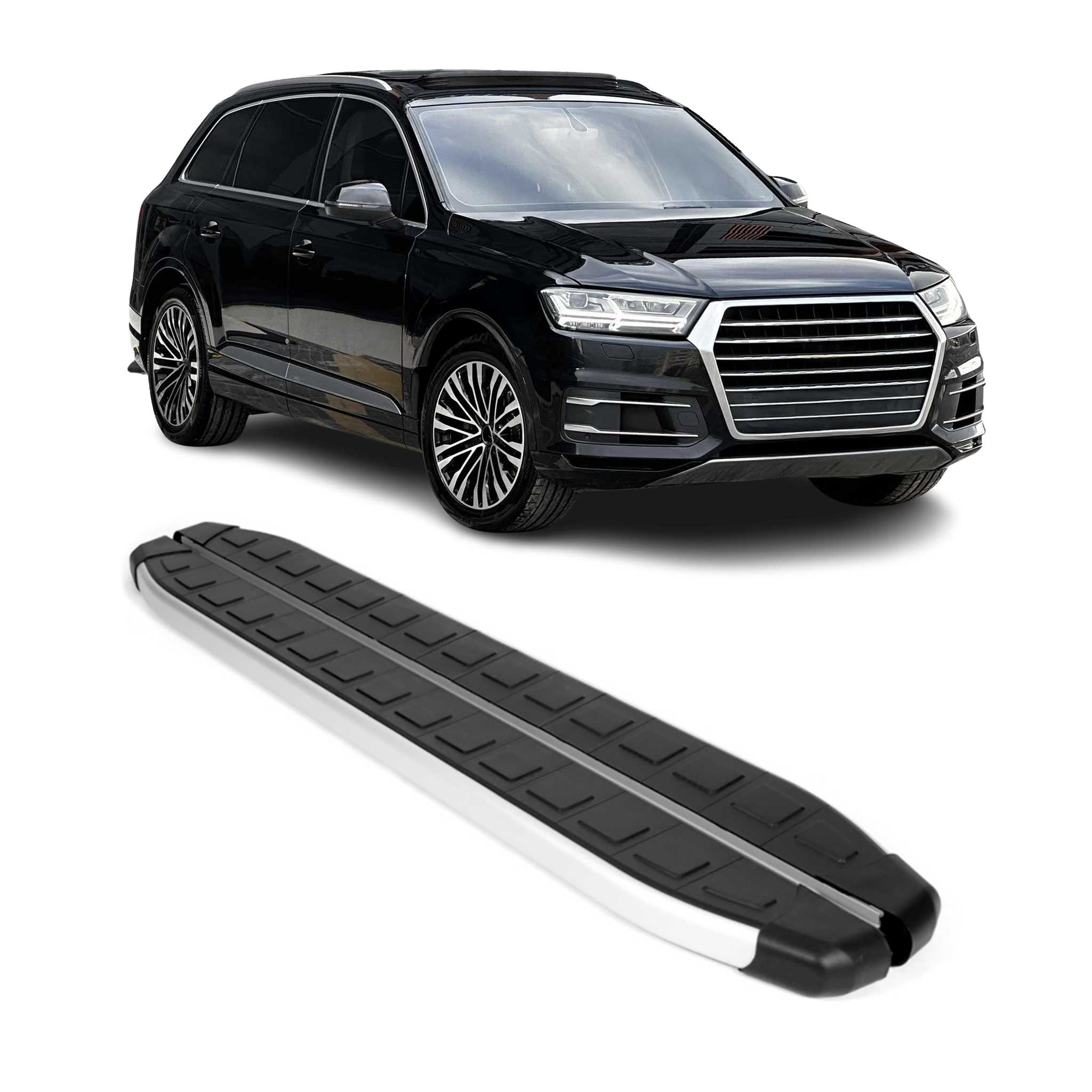 Seitenschweller Seitenbretter Trittbretter für Audi Q7 2015-2026 Alu Schwarz
