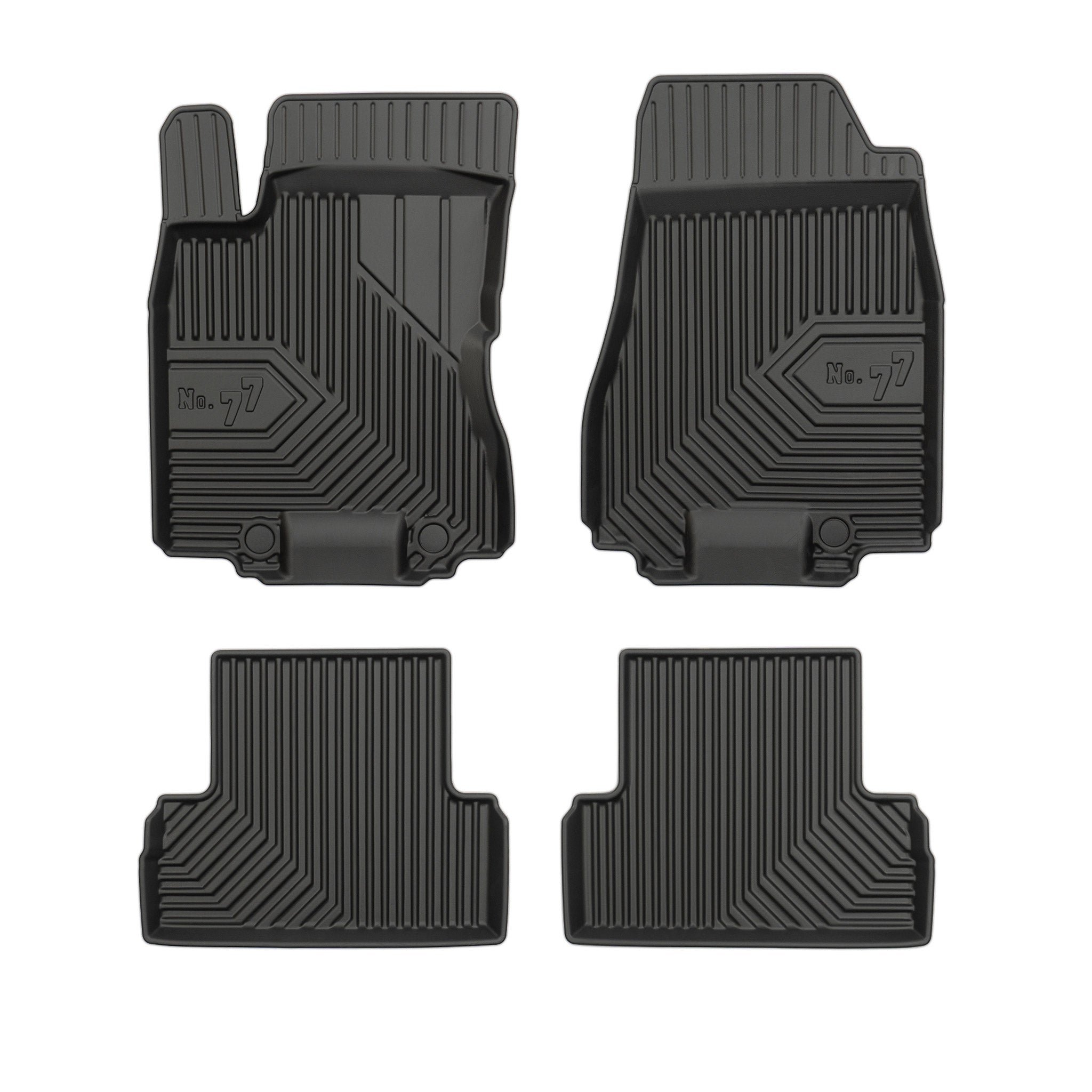 Fußmatten Gummimatten No.77 für Nissan X-Trail II 2008-2013 TPE Schwarz 4 tlg