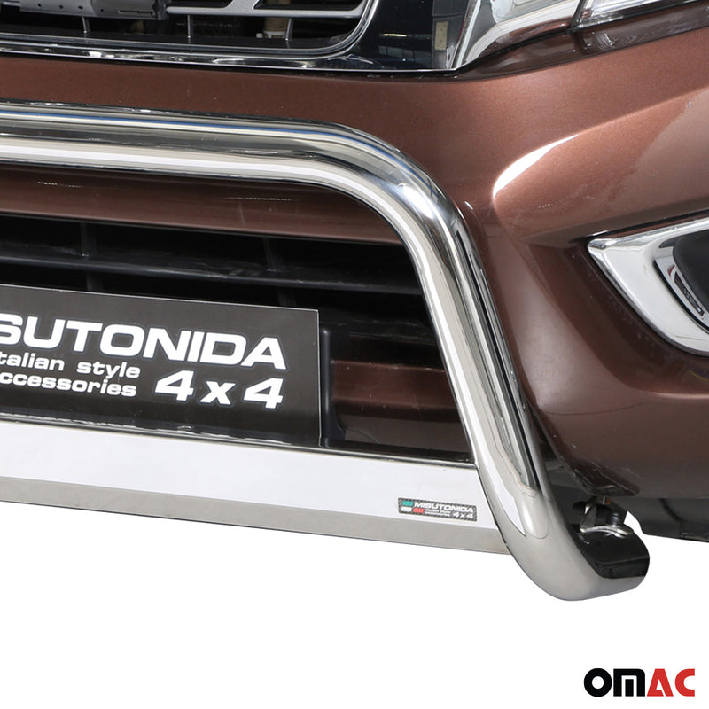 Frontbügel Frontschutzbügel für Nissan NP300 Navara 2016-2021 ø63mm Stahl Silber