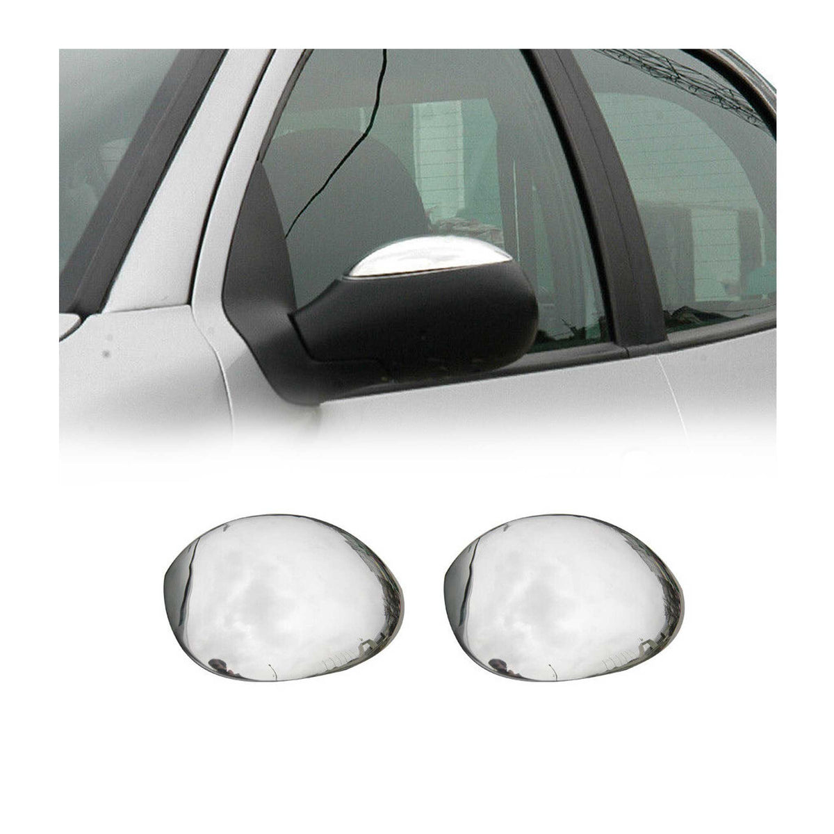 Spiegelkappen Spiegelabdeckung für Peugeot 206 206+ Edelstahl Chrom Chrom 2tlg