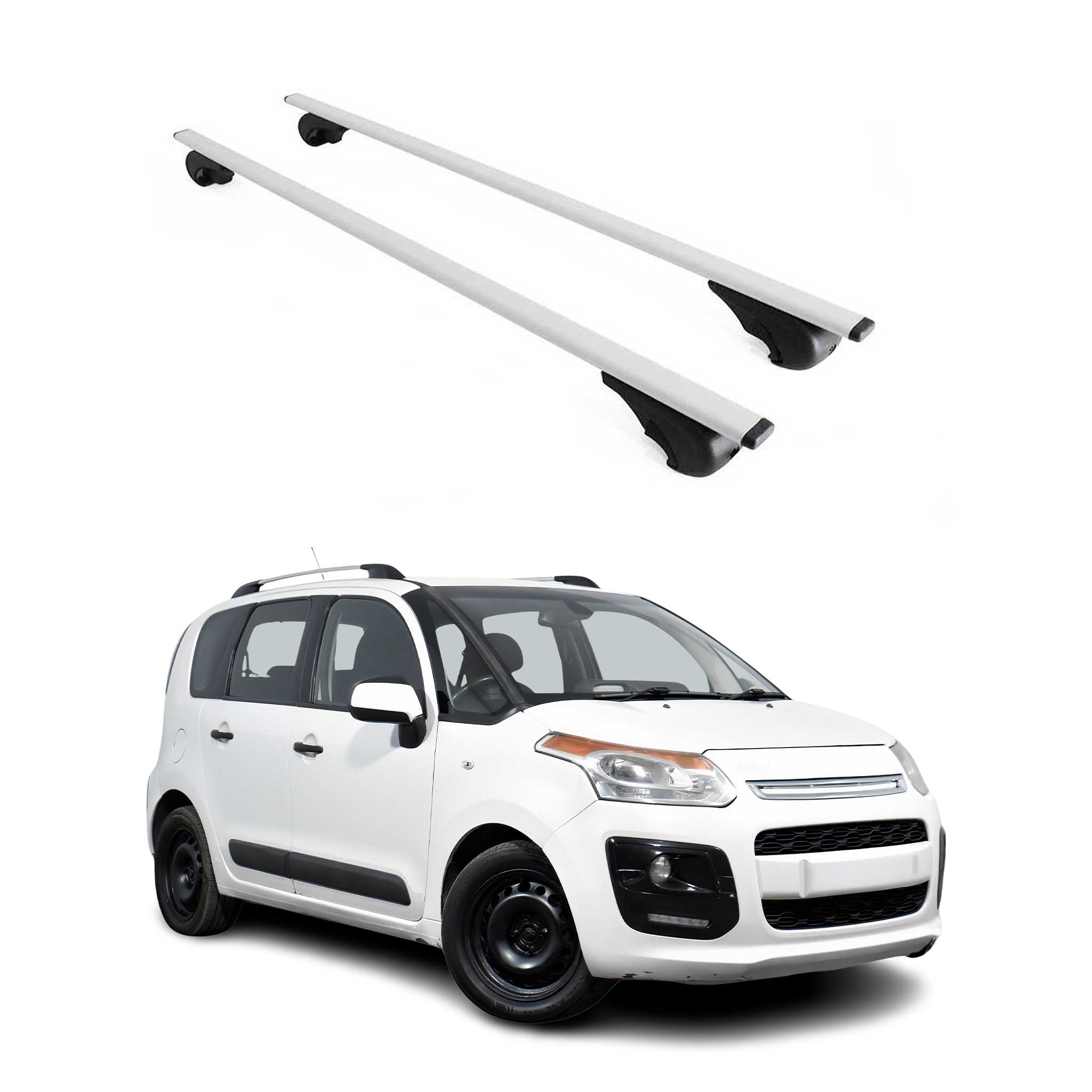 Dachträger Grundtäger für Citroen C3 Picasso 2008-2017 75kg Metall Silber 2 tlg