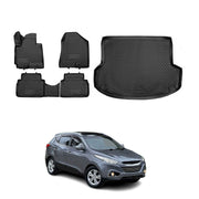 Fußmatten & Kofferraumwanne Set für Hyundai ix35 2010-2015 Gummi TPE Schwarz 5x