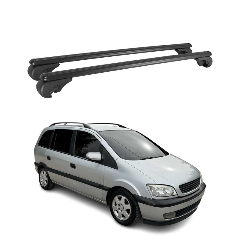 Dachträger für Opel Zafira 1999-2005 Gepäckträger Grundträger Alu Schwarz 2x