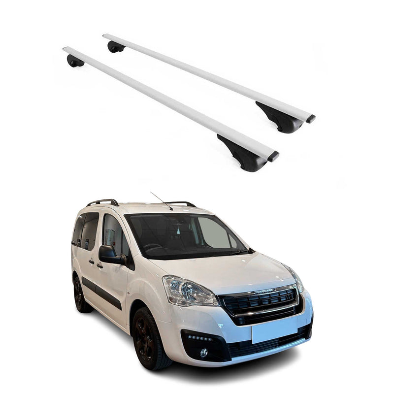 Dachträger Grundtäger für Peugeot Partner mk3 2018-2025 75kg Metall Silber 2 tlg