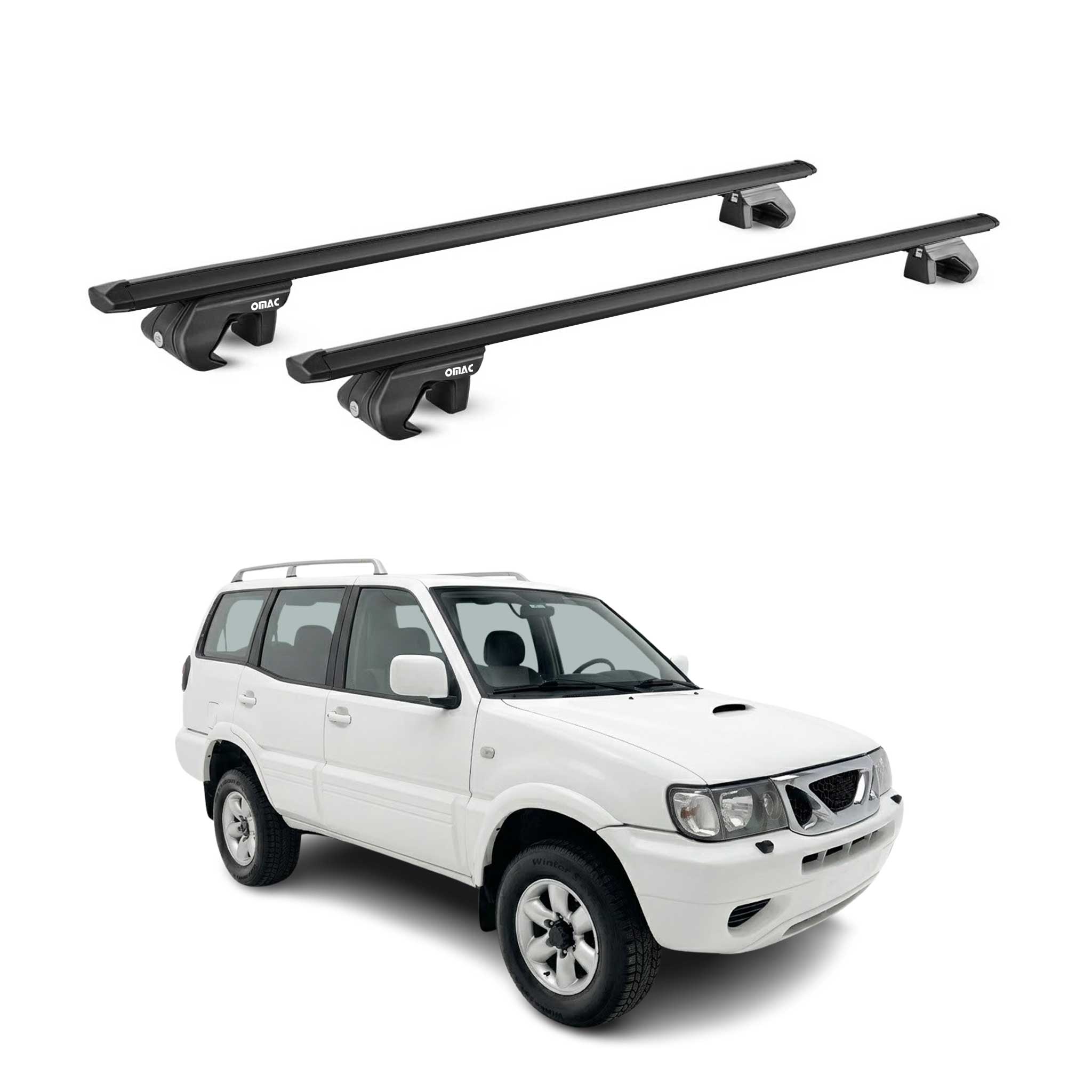 Dachträger Grundtäger für Nissan Terrano II R20 1993-2005 90kg Alu Schwarz ABE
