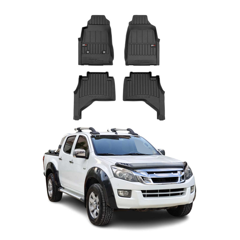 OMAC Gummi Fußmatten für Isuzu D-Max 2011-2019 Premium TPE Automatten Schwarz 4x