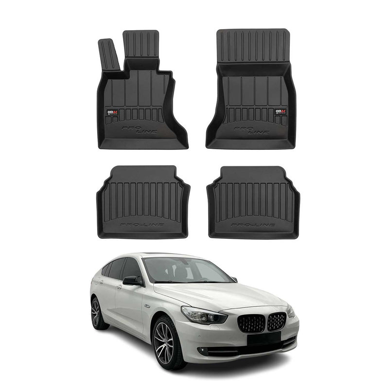 OMAC Gummi Fußmatten für BMW 5er Gran Turismo F07 2009-2017 Gummi Schwarz 4x