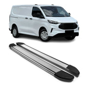 Trittbretter Seitenschweller für Ford Transit Custom 2023-2026 L1 Alu Grau 2 tlg
