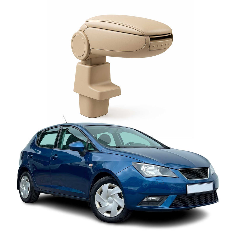 Mittelarmlehne Armlehne Mittelkonsole für Seat Ibiza 2008-2017 PU-Leder Beige