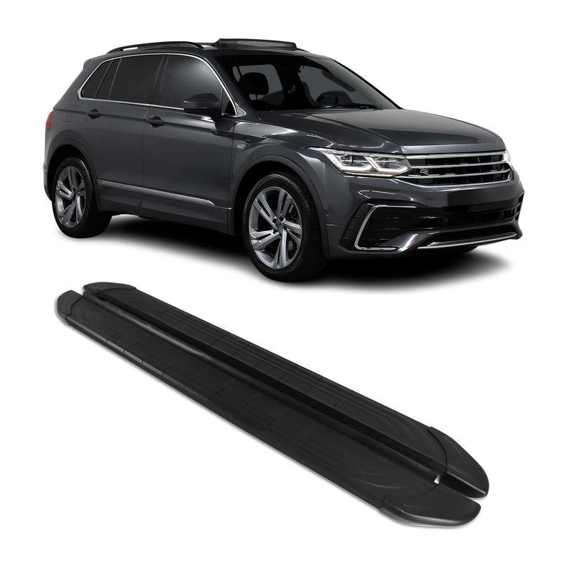 Trittbretter Seitenschweller für VW Tiguan Allspace 2016-23 Aluminium Schwarz