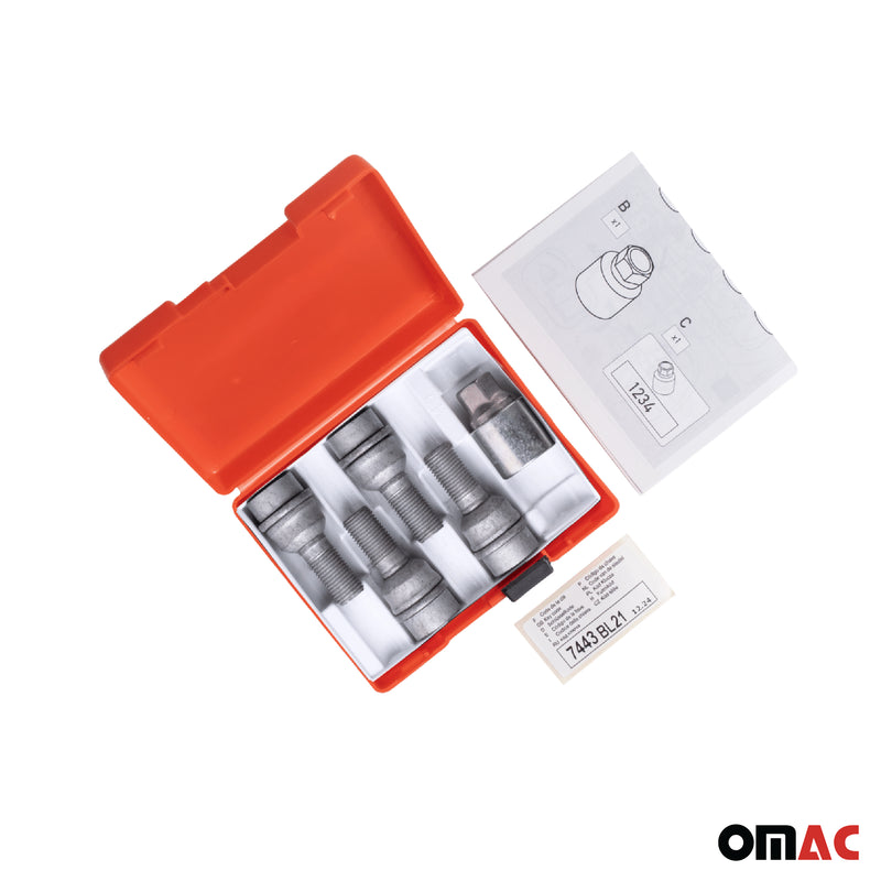 Radschloss Satz für Mercedes Klasse X ab 2018 Felgenschloss Silber 4tlg M15X1.25