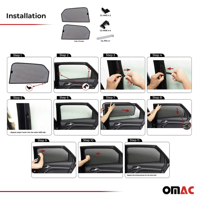 Sonnenschutz Blenden für Audi A1 GB Sportback 2018-2025 hintere Türen 2tlg