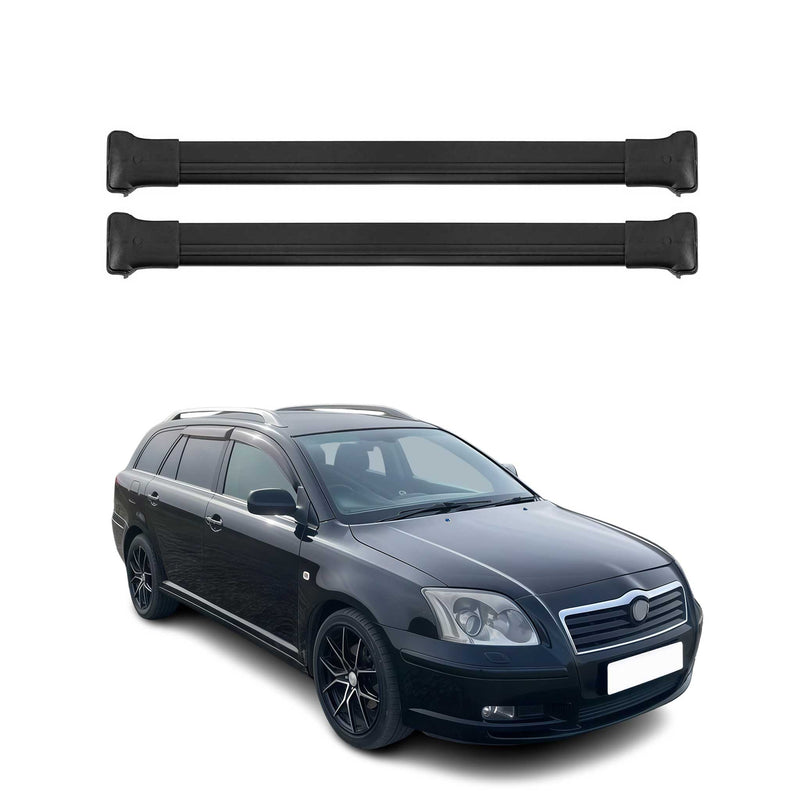 Dachträger Grundtäger für Toyota Avensis mk2 Kombi 2003-2008 75kg Alu Schwarz 2x