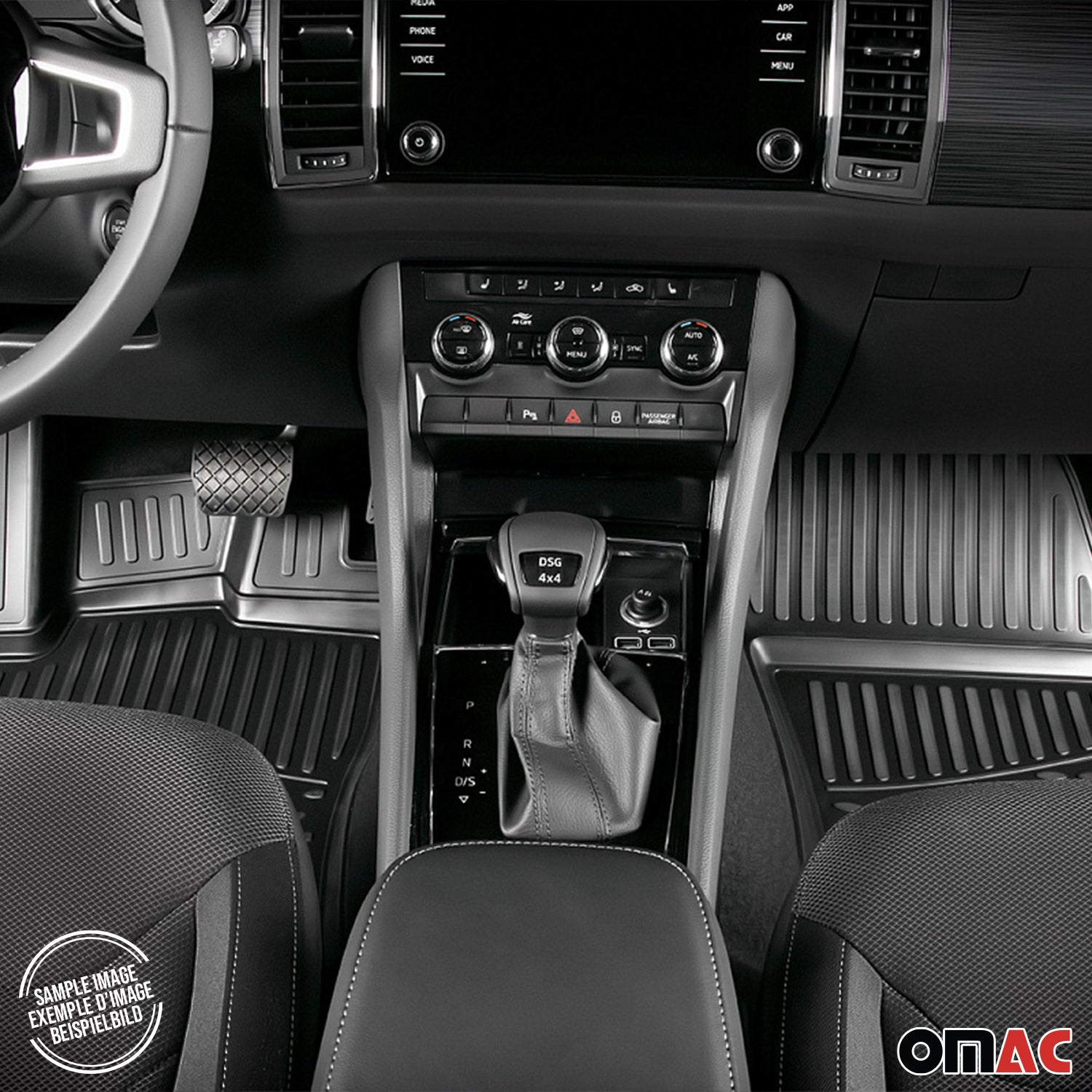 OMAC Gummimatten Fußmatten für Kia Sorento mk4 2023-2026 Facelift TPE Schwarz