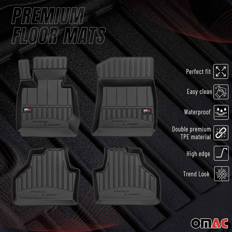 OMAC Gummi Fußmatten für BMW X3 F25 2010-2017 Premium TPE Automatten Schwarz 4x