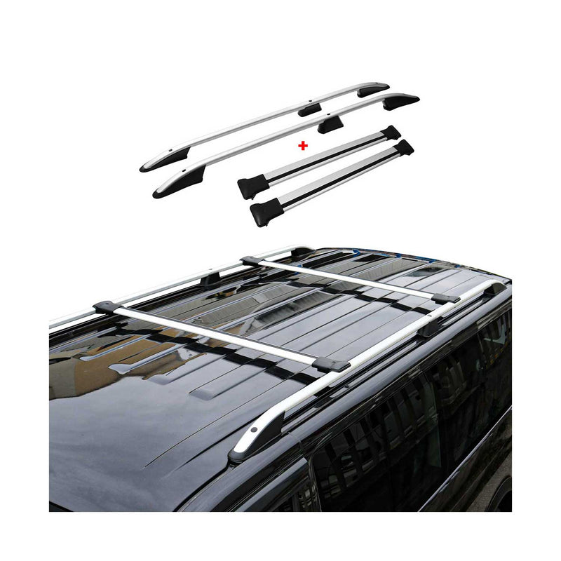Dachreling + Dachträger für Citroen Berlingo 2008-2018 L1 Aluminium Silber 4x