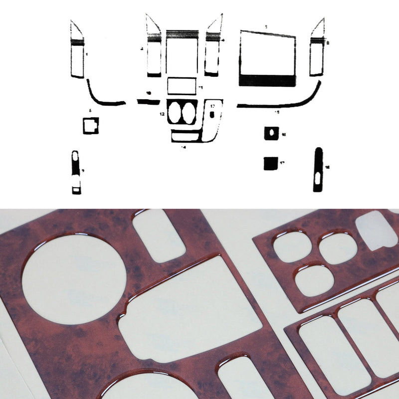 Innenraum Dekor Cockpit für Citroen Jumper 2006-2014 Wurzelholz Optik 18tlg