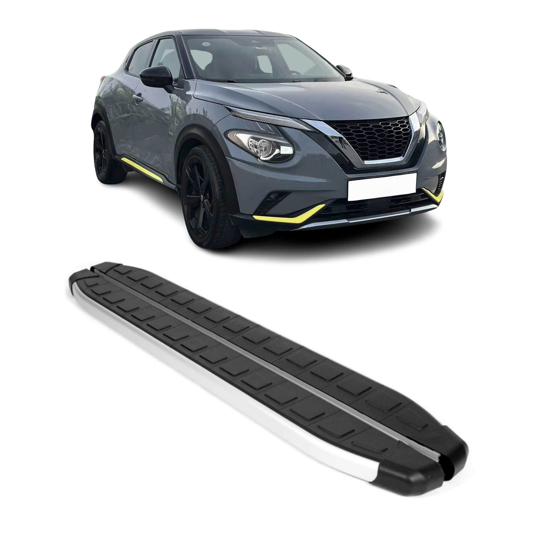 Seitenbretter Trittbretter für Nissan Juke II 2019-2026 Aluminium Schwarz