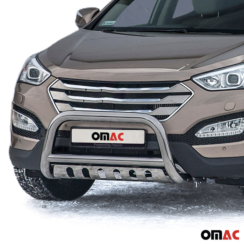 Frontbügel Frontschutzbügel für Hyundai Santa Fe 2012-2018 ABE Edelstahl Silber