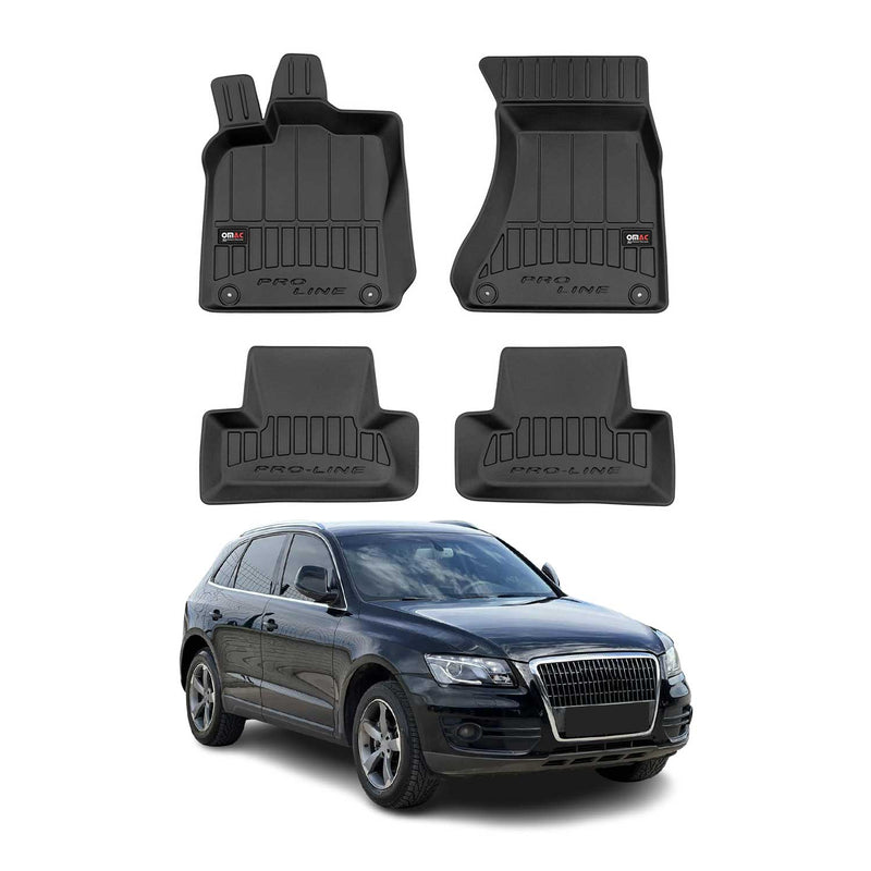 OMAC Gummi Fußmatten für Audi Q5 2008-2017 Premium TPE 3D Automatten Schwarz 4x