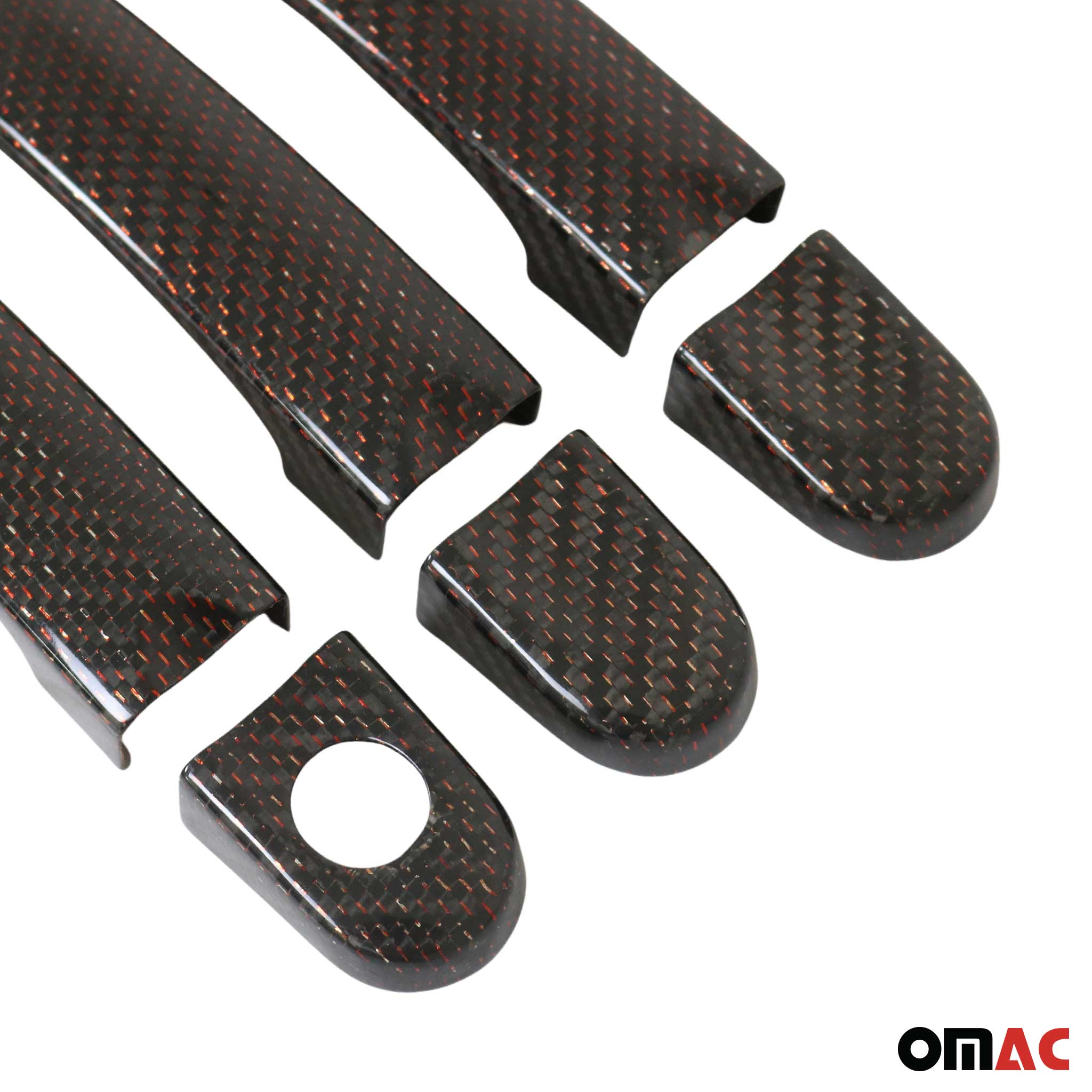 Türgriff Blende Carbon für VW Caddy III 2003-2015 3Tür Kohlefaser Rot 6tlg