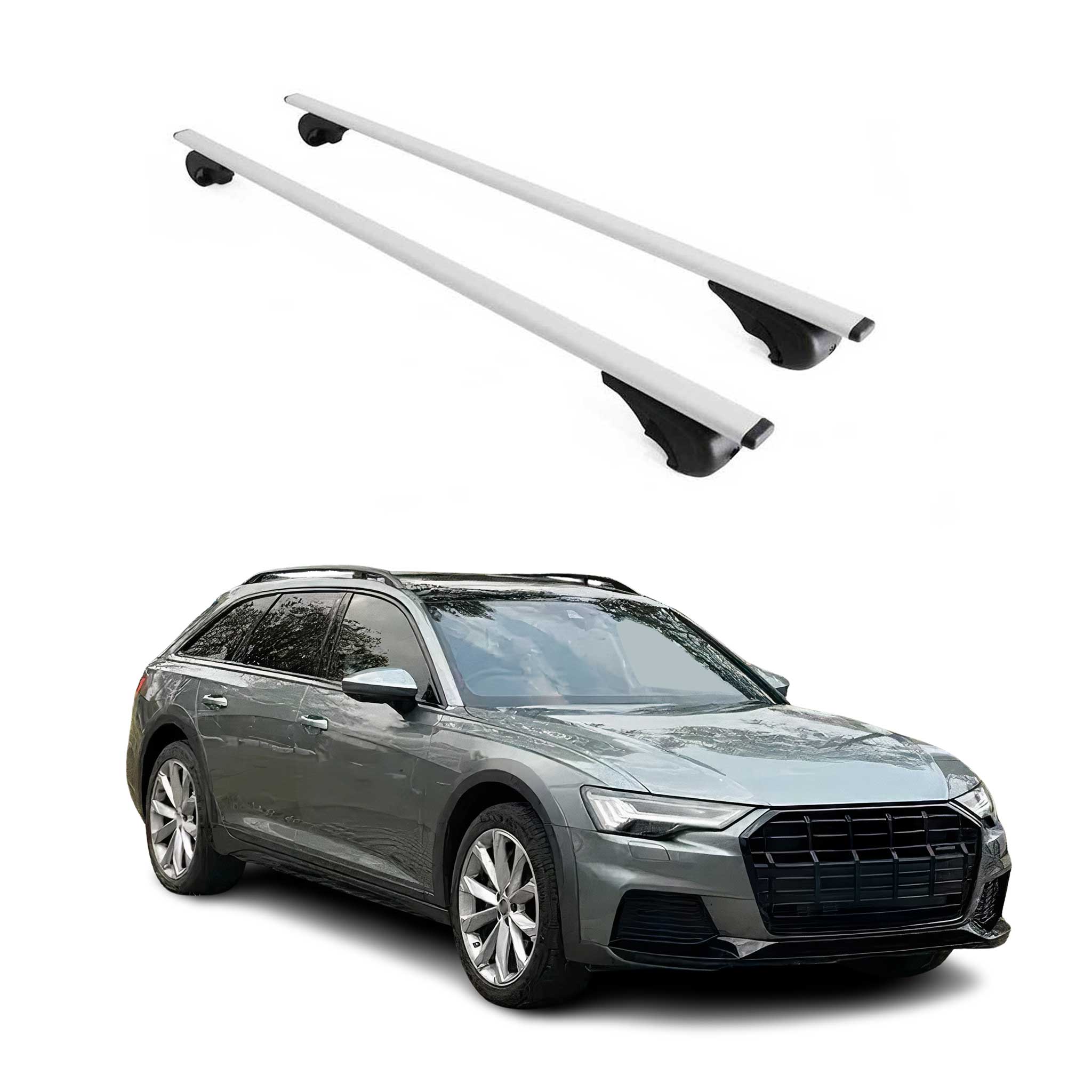 Dachträger Grundtäger für Audi A6 C8 Allroad 2018-2025 75kg Metall Silber 2 tlg