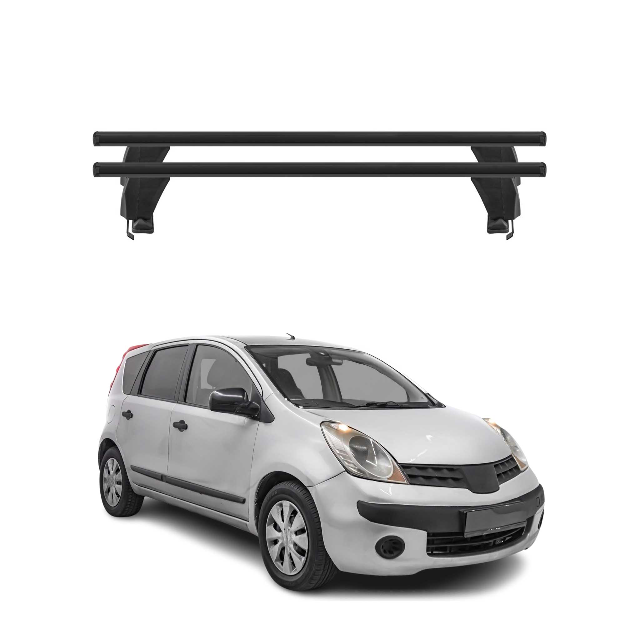 Menabo Dachträger Grundtäger für Nissan Note 2004-2012 50kg Alu Schwarz 2 tlg